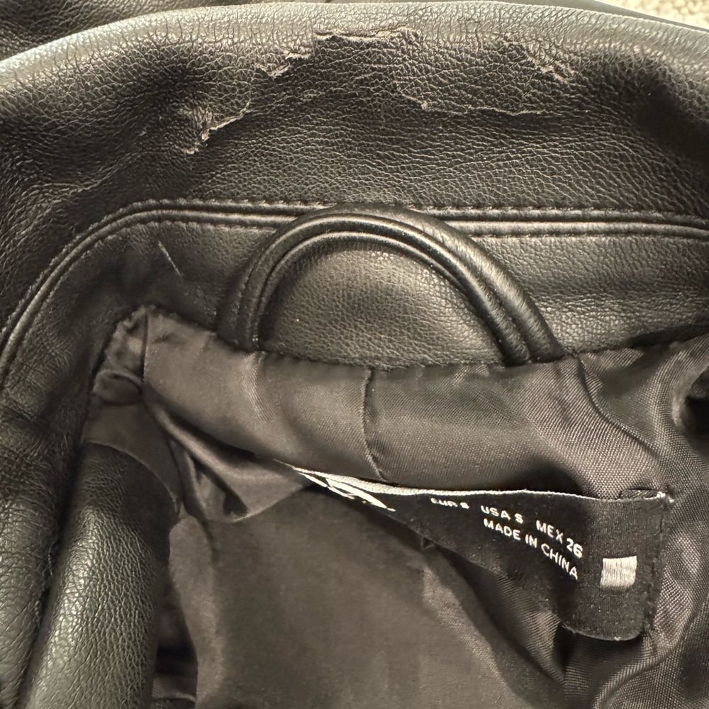Zara Faux Leather Biker Jacket - image 8
